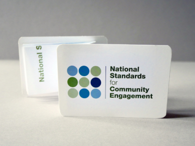 National Standards for Community Engagement zessie folding leaflet