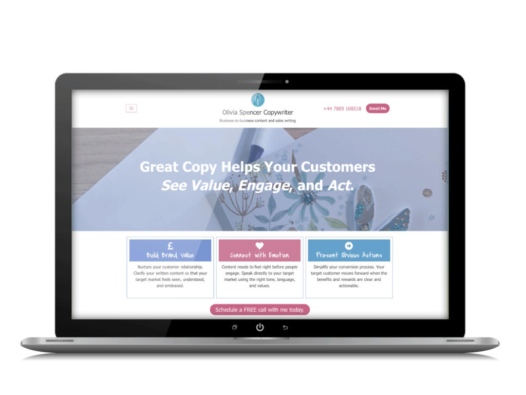 Olivia Spencer Copywriter website value