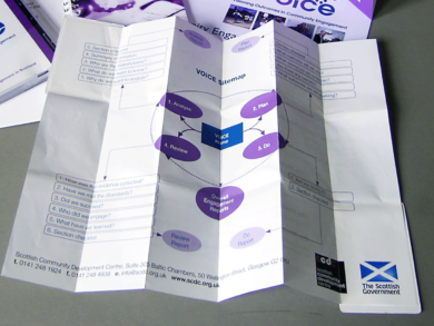 VOiCE zeddie folded leaflet