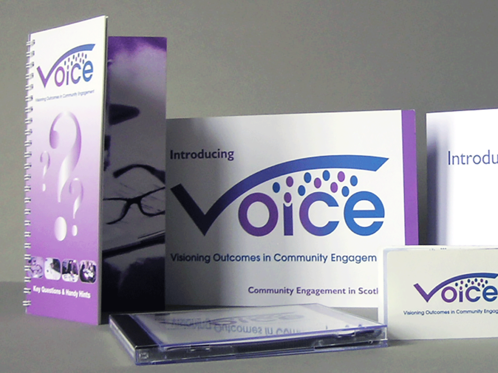 Range of VOiCE printed material covers